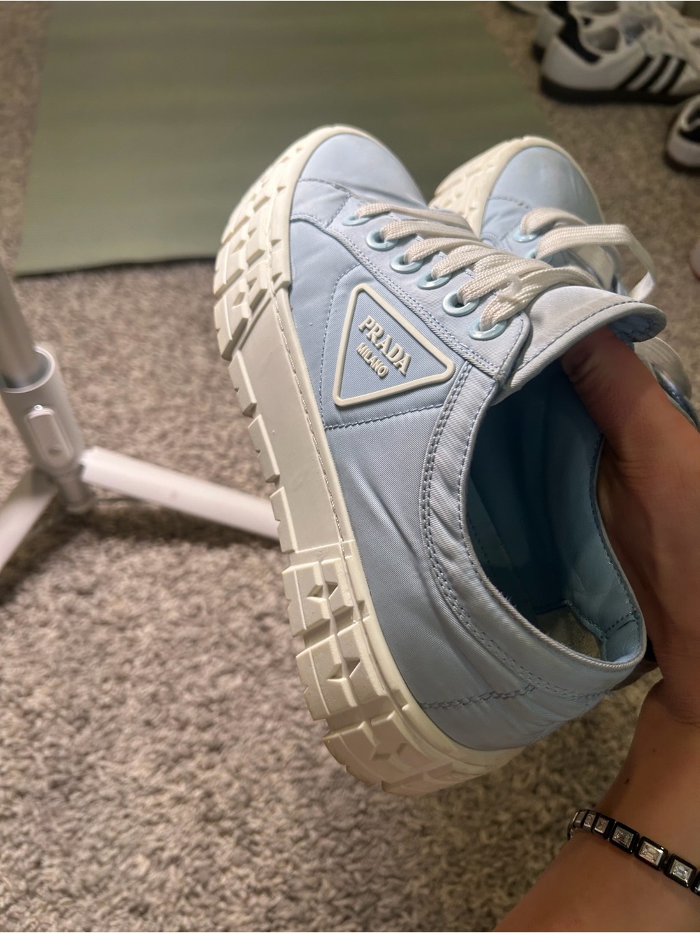 Light Blue Nylon Platform Sneaks